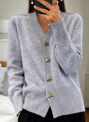 Thalia | Heart Buttoned Cardigan